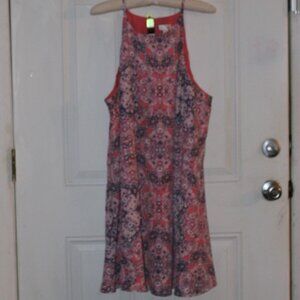 Decree Multi Color Multi Pattern Sleeveless Midi Dress 2X